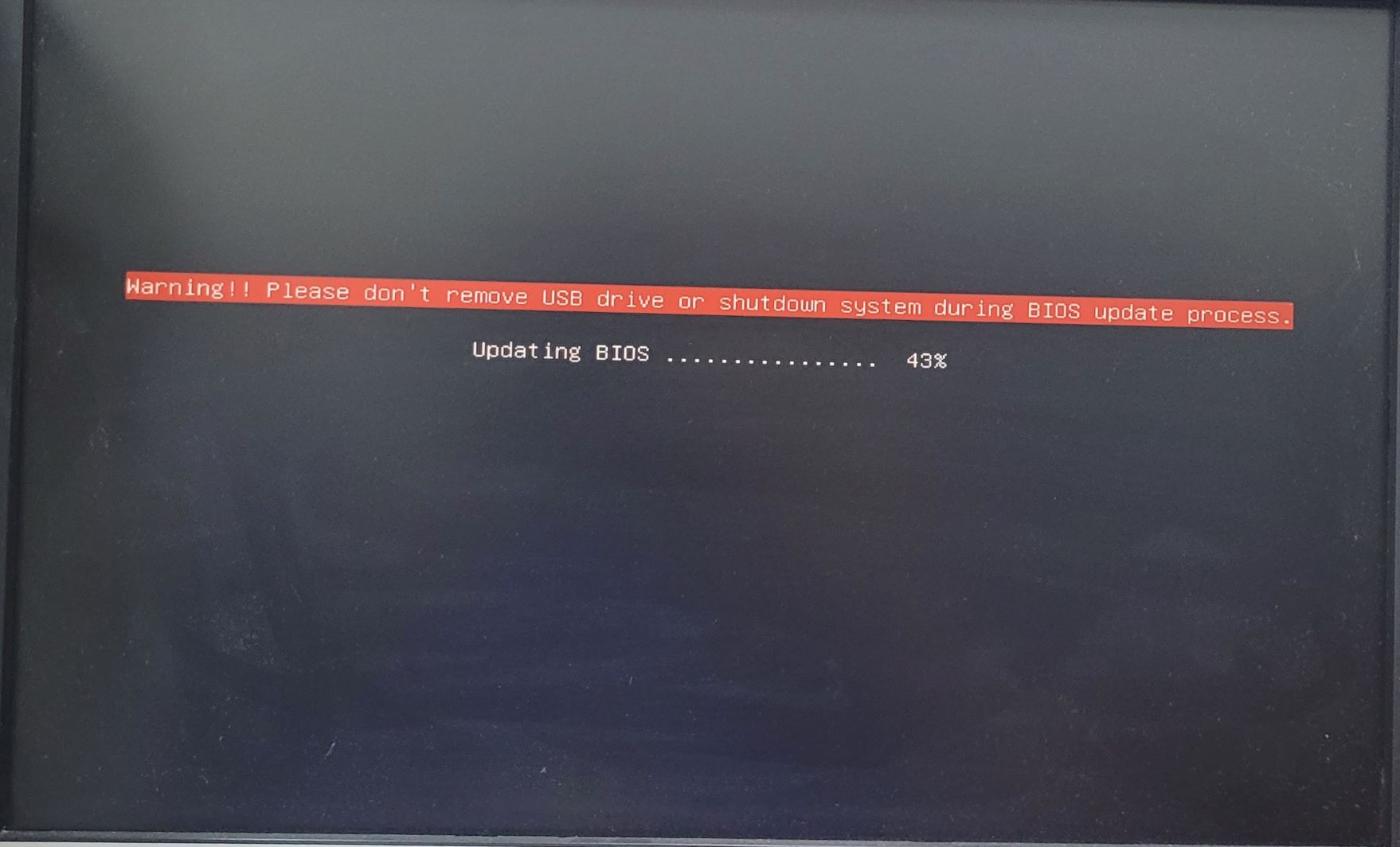 Black update screen BIOS